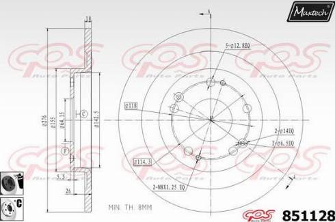 Maxtech 851128.6060 - Гальмівний диск autozip.com.ua