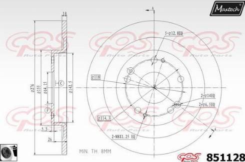 Maxtech 851128.0060 - Гальмівний диск autozip.com.ua