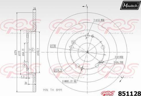 Maxtech 851128.0000 - Гальмівний диск autozip.com.ua