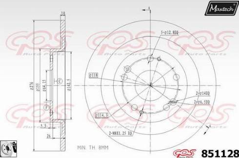 Maxtech 851128.0080 - Гальмівний диск autozip.com.ua