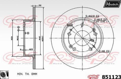 Maxtech 851123.0060 - Гальмівний диск autozip.com.ua