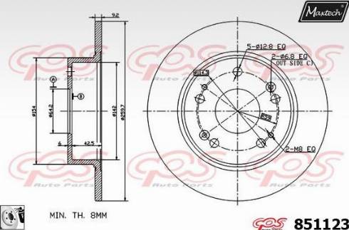 Maxtech 851123.0080 - Гальмівний диск autozip.com.ua