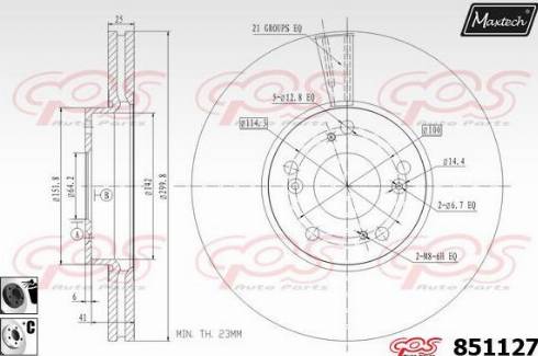 Maxtech 851127.6060 - Гальмівний диск autozip.com.ua