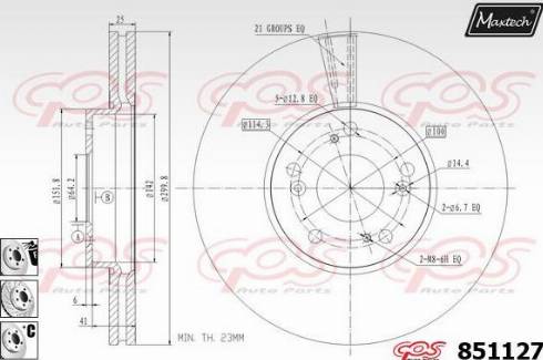 Maxtech 851127.6880 - Гальмівний диск autozip.com.ua