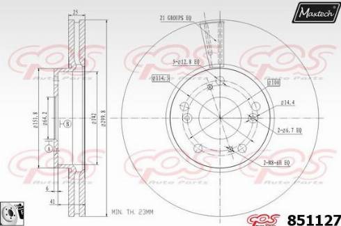 Maxtech 851127.0080 - Гальмівний диск autozip.com.ua