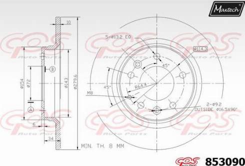 Maxtech 853090.0000 - Гальмівний диск autozip.com.ua