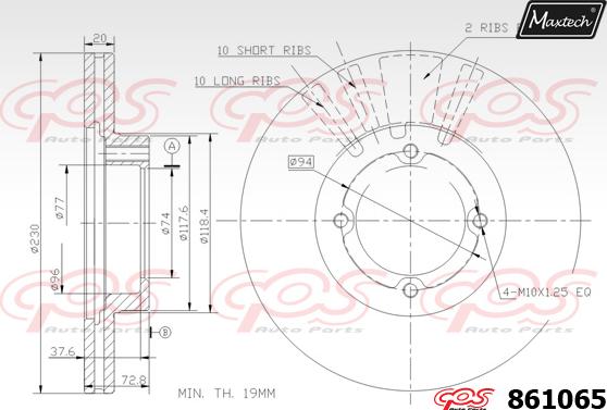 Maxtech 853040 - Гальмівний диск autozip.com.ua