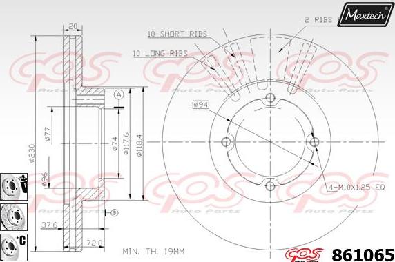 Maxtech 853041 - Гальмівний диск autozip.com.ua