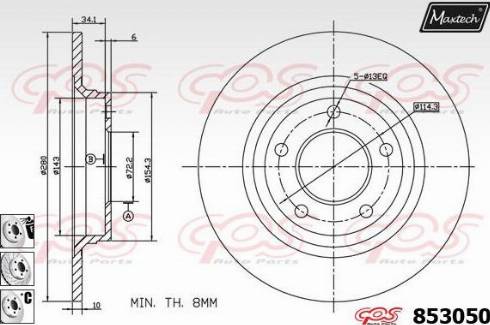 Maxtech 853050.6980 - Гальмівний диск autozip.com.ua