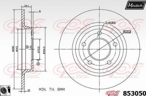 Maxtech 853050.0060 - Гальмівний диск autozip.com.ua