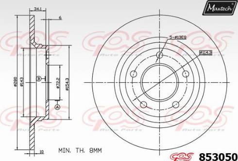 Maxtech 853050.0000 - Гальмівний диск autozip.com.ua