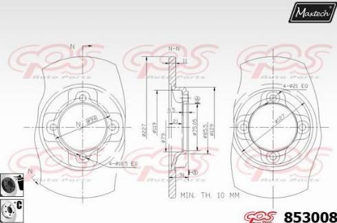 Maxtech 853008.6060 - Гальмівний диск autozip.com.ua