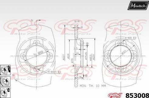 Maxtech 853008.6980 - Гальмівний диск autozip.com.ua