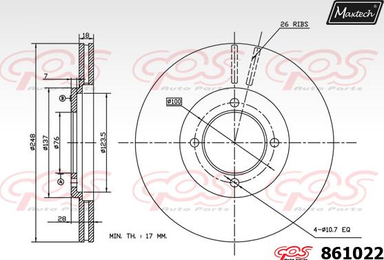 Maxtech 853008 - Гальмівний диск autozip.com.ua