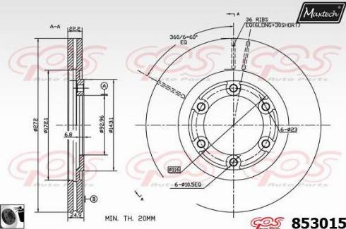 Maxtech 853015.0060 - Гальмівний диск autozip.com.ua