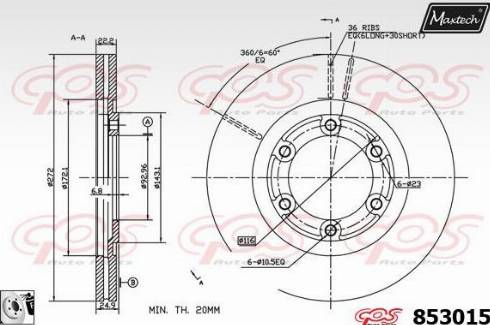 Maxtech 853015.0080 - Гальмівний диск autozip.com.ua