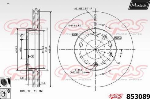 Maxtech 853089.6060 - Гальмівний диск autozip.com.ua