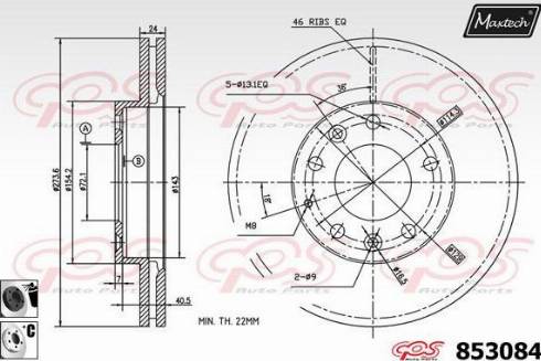 Maxtech 853084.6060 - Гальмівний диск autozip.com.ua