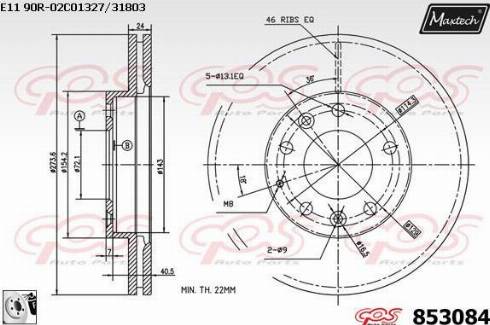 Maxtech 853084.0080 - Гальмівний диск autozip.com.ua