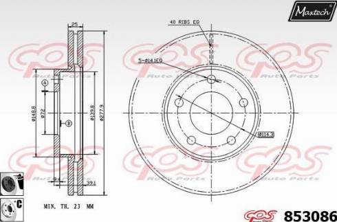 Maxtech 853086.6060 - Гальмівний диск autozip.com.ua