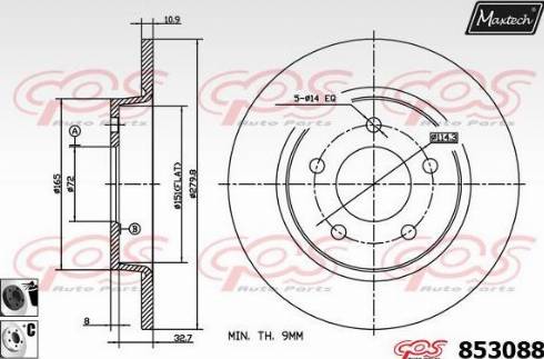 Maxtech 853088.6060 - Гальмівний диск autozip.com.ua