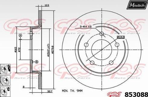 Maxtech 853088.6880 - Гальмівний диск autozip.com.ua