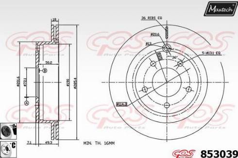 Maxtech 853039.6060 - Гальмівний диск autozip.com.ua