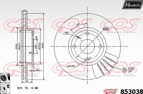 Maxtech 853038.6060 - Гальмівний диск autozip.com.ua