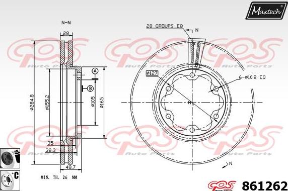 Maxtech 853037 - Гальмівний диск autozip.com.ua