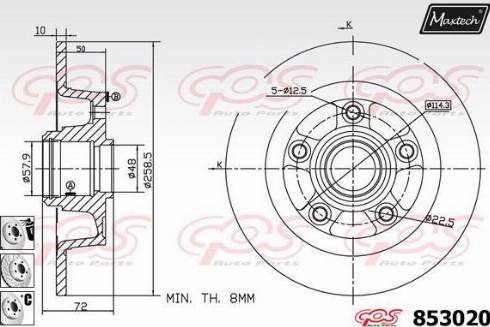 Maxtech 853020.6880 - Гальмівний диск autozip.com.ua