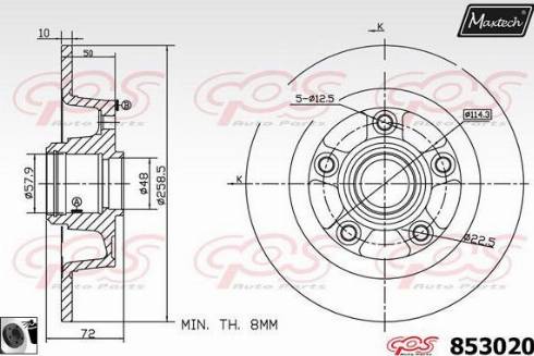 Maxtech 853020.0060 - Гальмівний диск autozip.com.ua