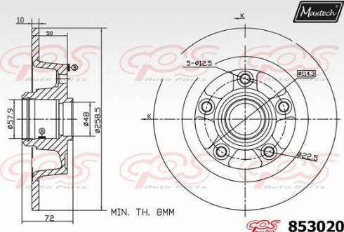 Maxtech 853020.0000 - Гальмівний диск autozip.com.ua