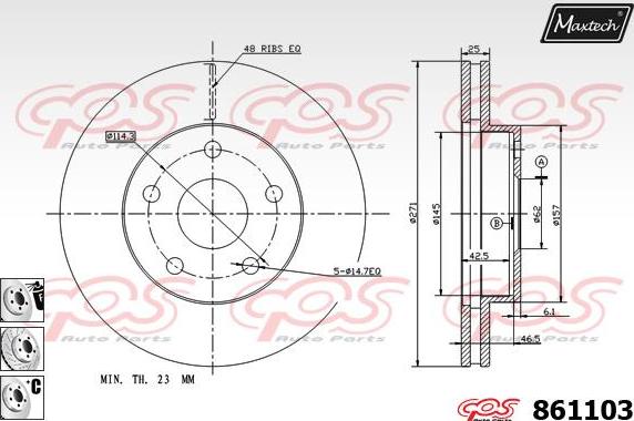 Maxtech 853075 - Гальмівний диск autozip.com.ua