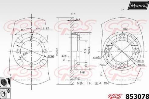 Maxtech 853078.6060 - Гальмівний диск autozip.com.ua