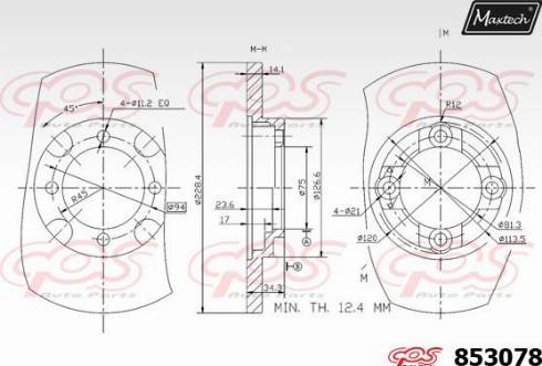 Maxtech 853078.0000 - Гальмівний диск autozip.com.ua