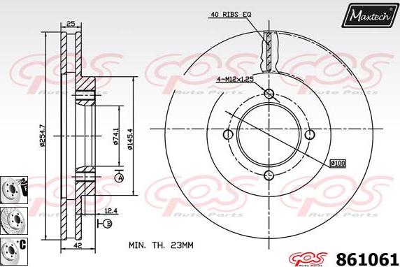 Maxtech 853077 - Гальмівний диск autozip.com.ua