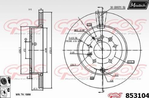 Maxtech 853104.6060 - Гальмівний диск autozip.com.ua