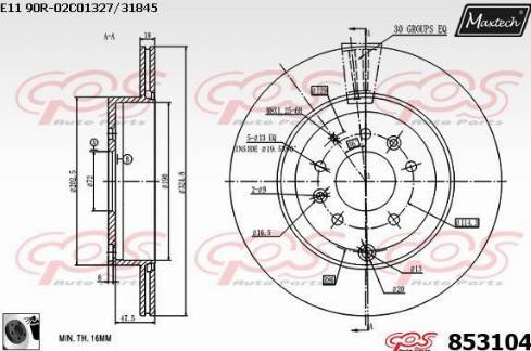 Maxtech 853104.0060 - Гальмівний диск autozip.com.ua