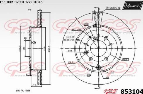 Maxtech 853104.0000 - Гальмівний диск autozip.com.ua