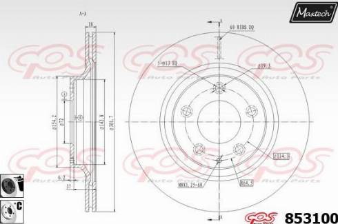 Maxtech 853100.6060 - Гальмівний диск autozip.com.ua