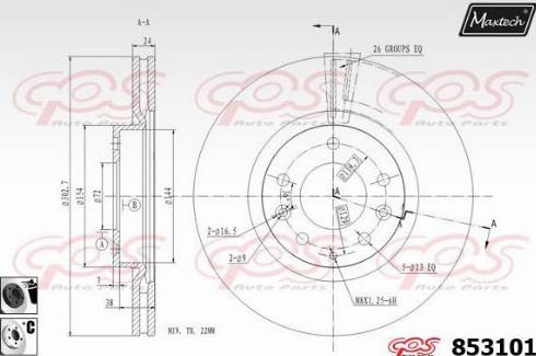 Maxtech 853101.6060 - Гальмівний диск autozip.com.ua