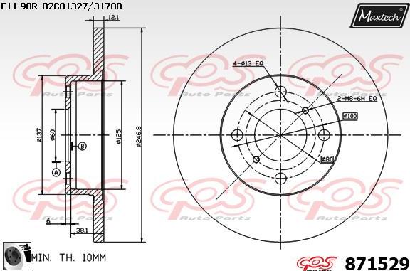 Maxtech 853102 - Гальмівний диск autozip.com.ua