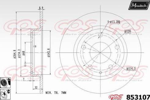 Maxtech 853107.6060 - Гальмівний диск autozip.com.ua