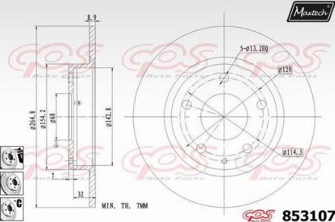 Maxtech 853107.6880 - Гальмівний диск autozip.com.ua