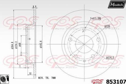 Maxtech 853107.0060 - Гальмівний диск autozip.com.ua