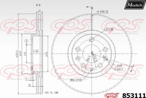 Maxtech 853111.0000 - Гальмівний диск autozip.com.ua