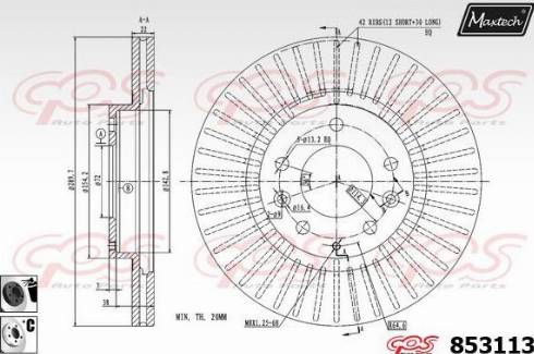 Maxtech 853113.6060 - Гальмівний диск autozip.com.ua