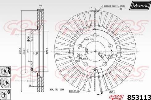 Maxtech 853113.6880 - Гальмівний диск autozip.com.ua