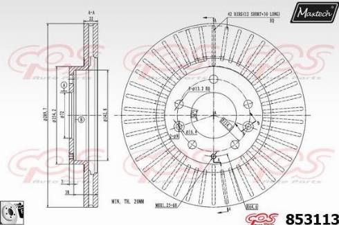 Maxtech 853113.0080 - Гальмівний диск autozip.com.ua