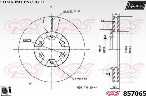 Maxtech 857065.0060 - Гальмівний диск autozip.com.ua